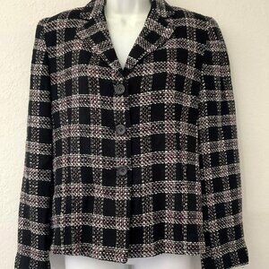 VINTAGE BLACK & PINK BLAZER SIZE 8